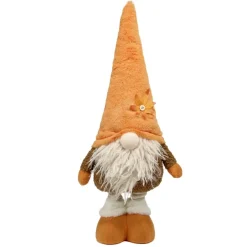 Gnome à poser thème automne en feutrine jambes extensibles 20x13xH75cm (2 modèles orange ou marron) < Gifi Hot