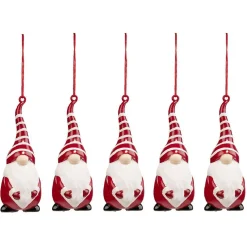 Gnome à suspendre rouge et blanc H.10,5 cm x5 < Gifi Best