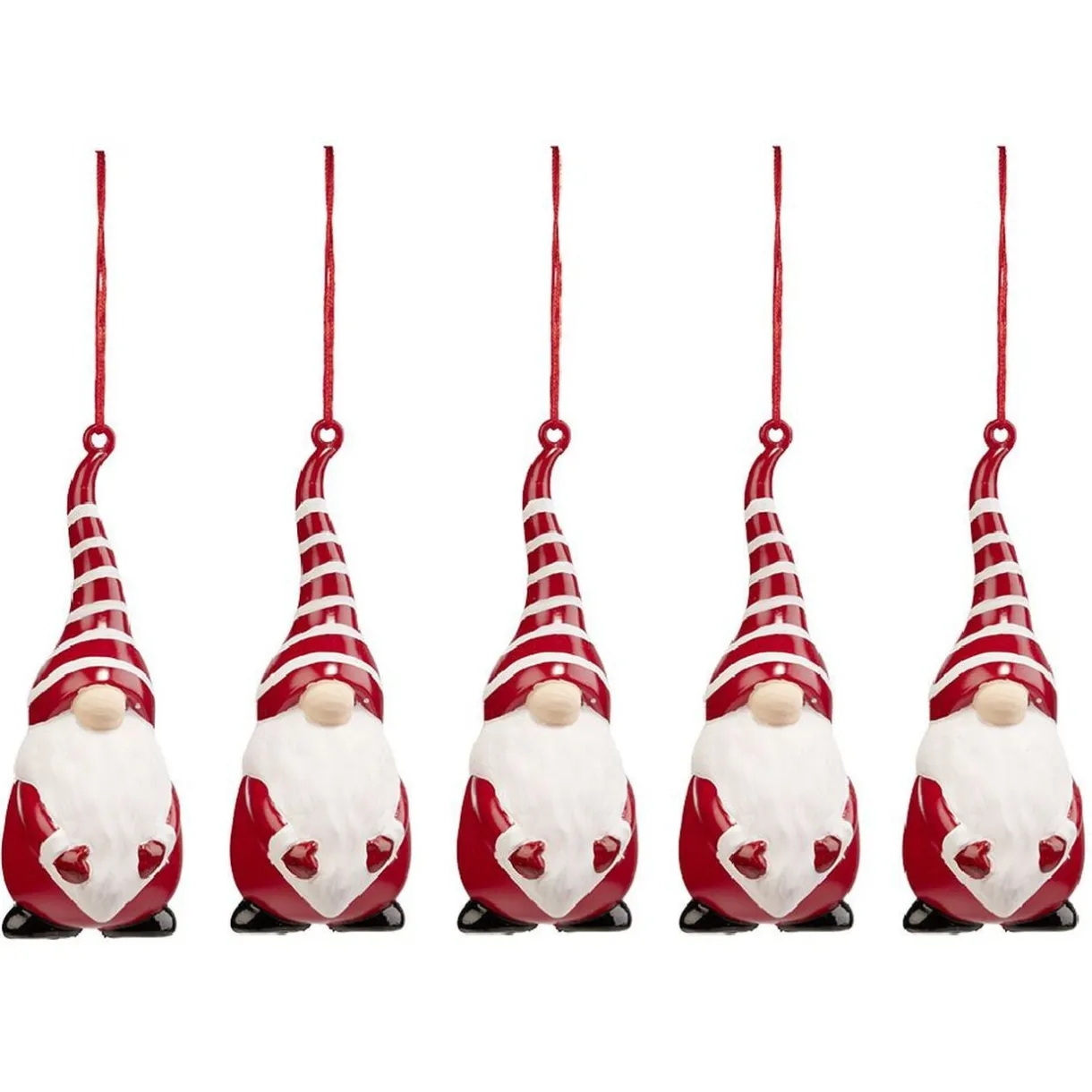 Gnome à suspendre rouge et blanc H.10,5 cm x5 < Gifi Best