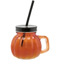 Gobelet avec paille en forme de citrouille orange 500 ml < Gifi Best