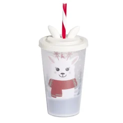 Gobelet avec paille motif lama 450ml
