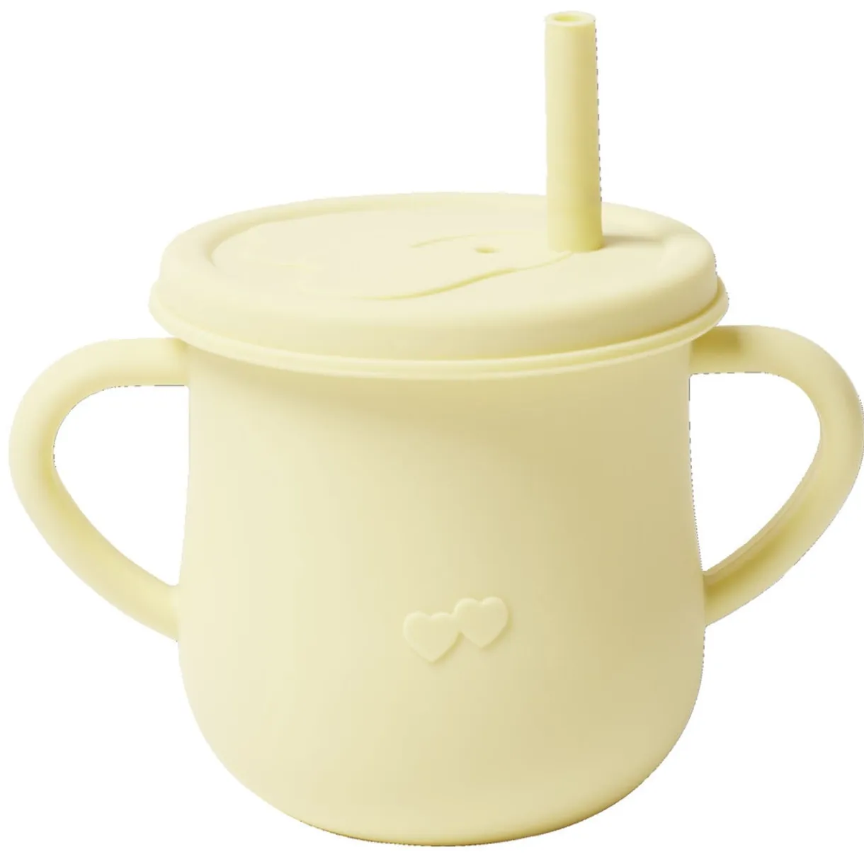 Gobelet bébé d'apprentissage à anses avec couvercle et paille silicone H11cm < Gifi Best