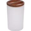 Gobelet blanc en verre et bois Ø7xH11,7cm