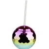 Gobelet boule disco avec paille plastique couleur dégradé Ø11cm < Gifi New