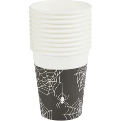 Gobelet carton Halloween motif araignée 25cl x10