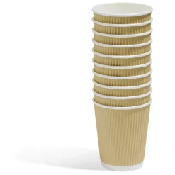 Gobelet cartonné extérieur cannelé beige et blanc 20 cl x10 < Gifi Clearance