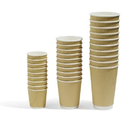 Gobelet cartonné extérieur cannelé beige et blanc 20 cl x10 < Gifi Clearance