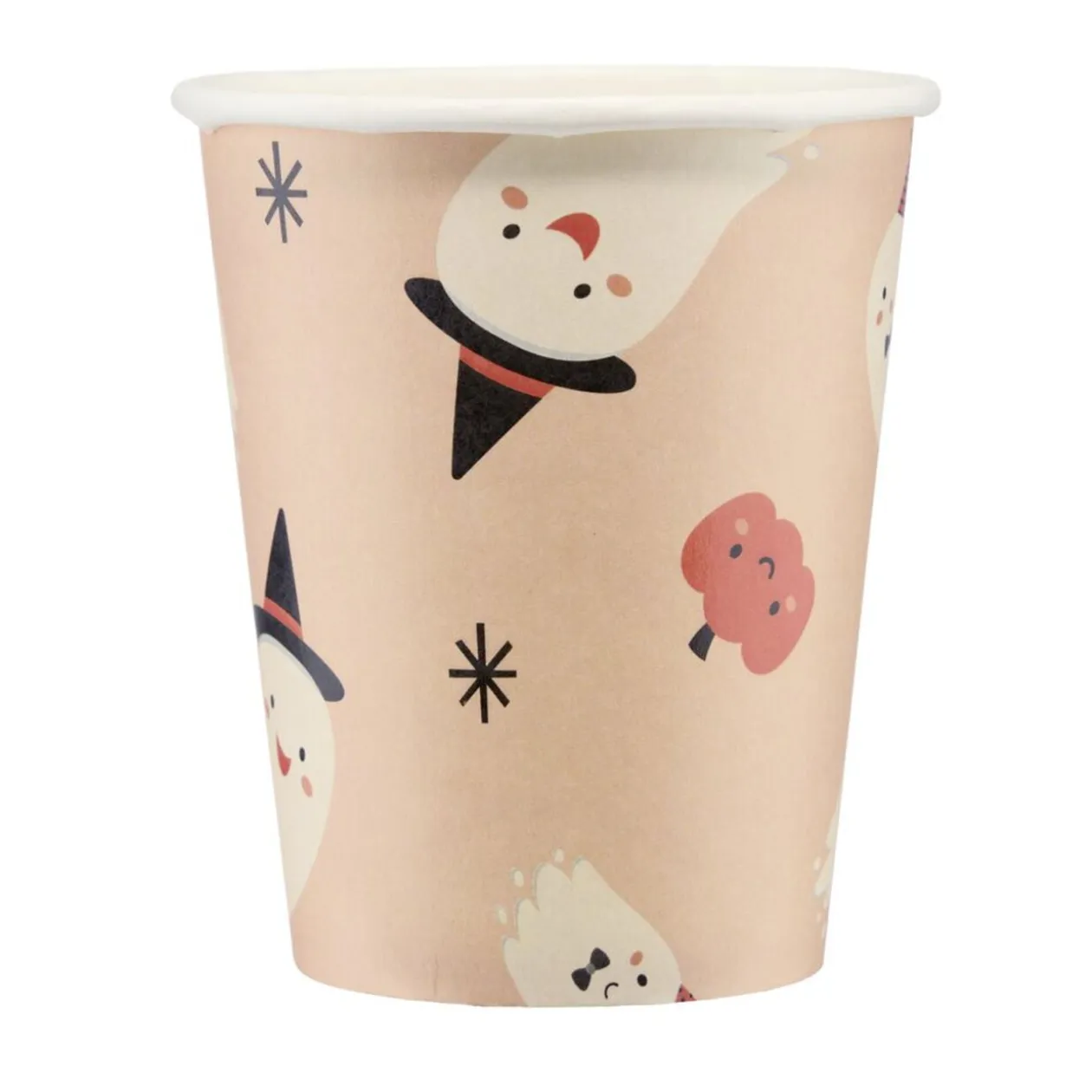 Gobelet carton x8 Halloween fantôme mignon 250ml