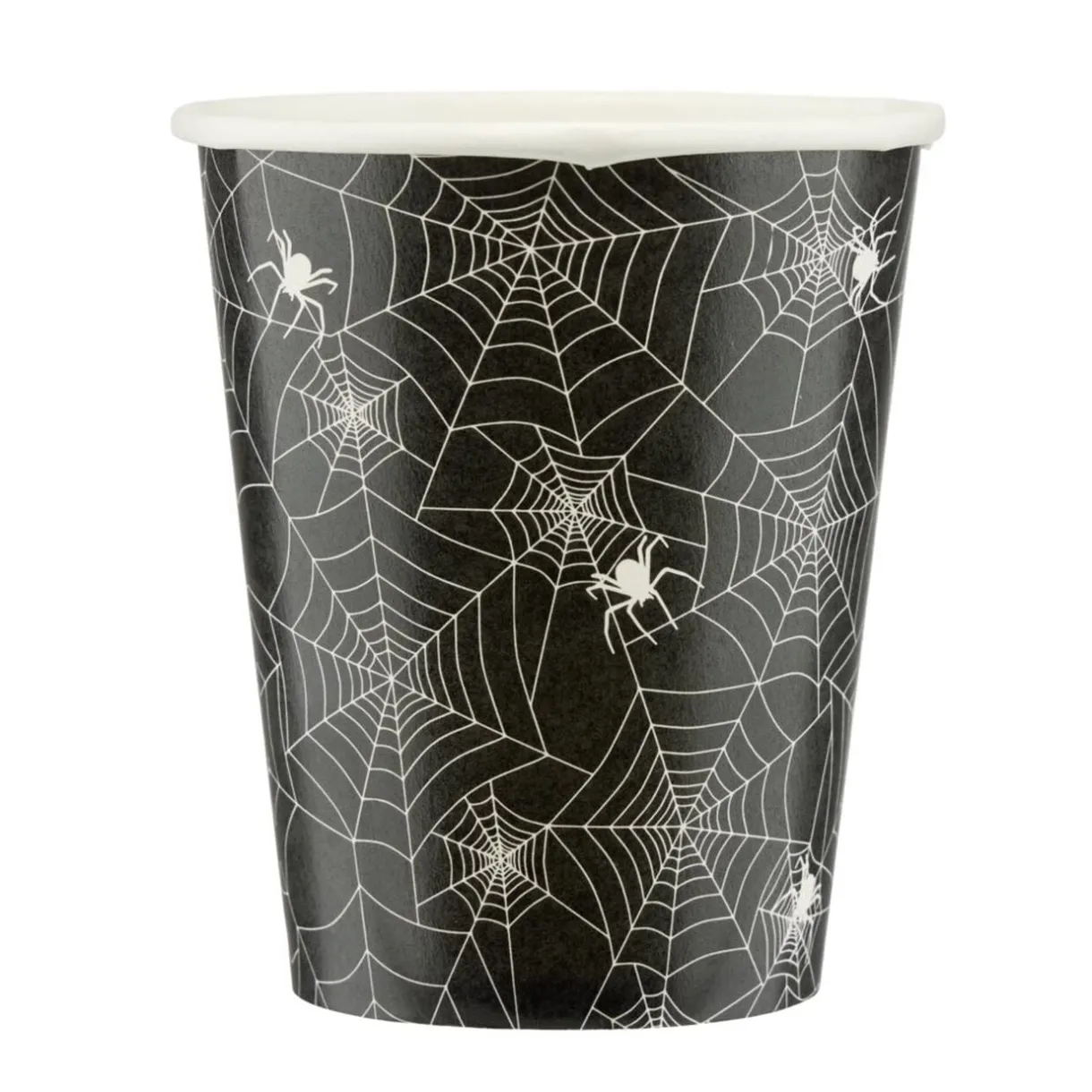 Gobelet carton x8 Halloween toile d'araignée noir 250ml < Gifi Sale