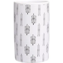 Gobelet céramique céramique blanc et noir motif trait Ø6xH10,5cm < Gifi Best