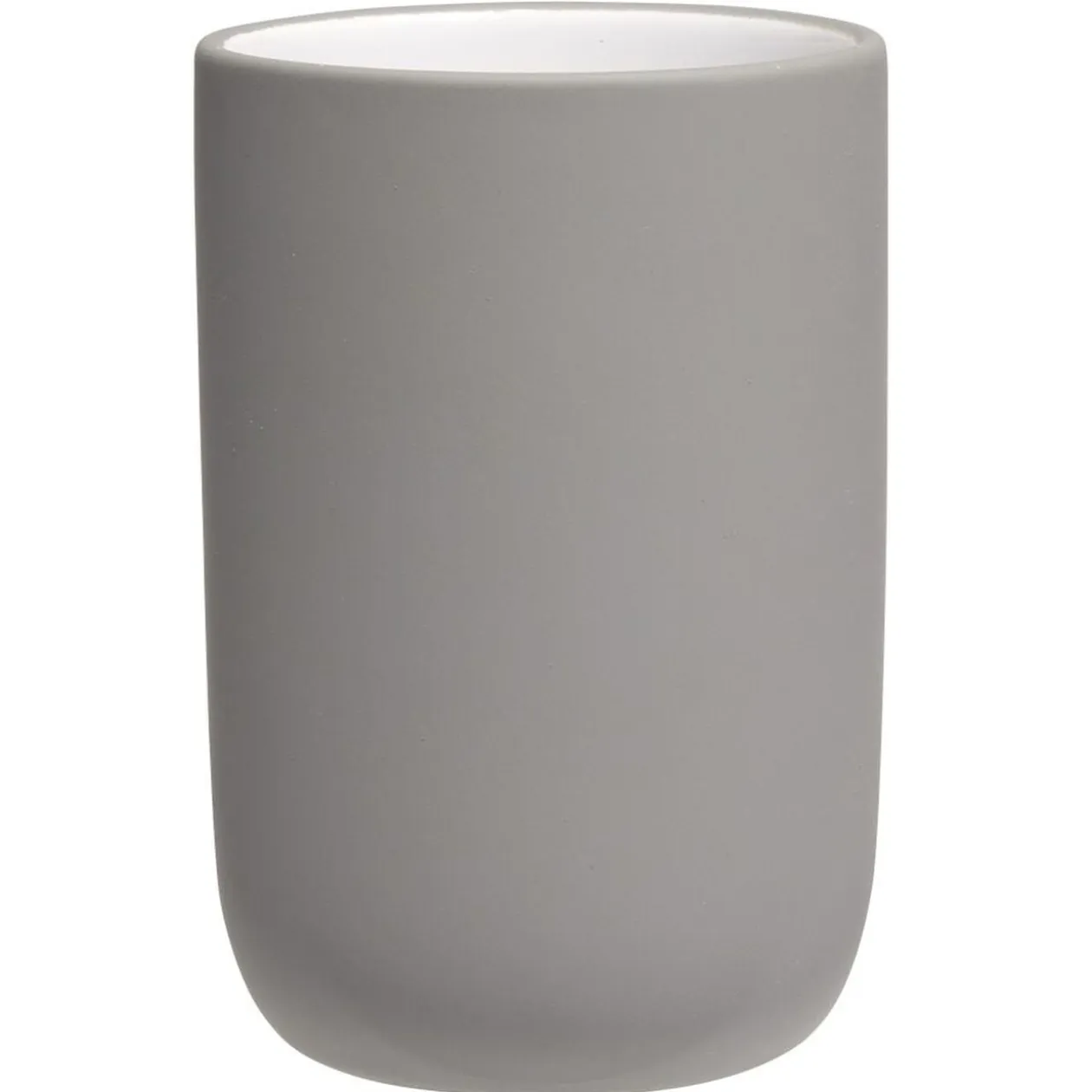 Gobelet céramique gris intérieur blanc Ø6,8xH10cm