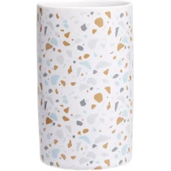 Gobelet céramique motif terrazzo blanc et bleu Ø6xH10,5cm < Gifi