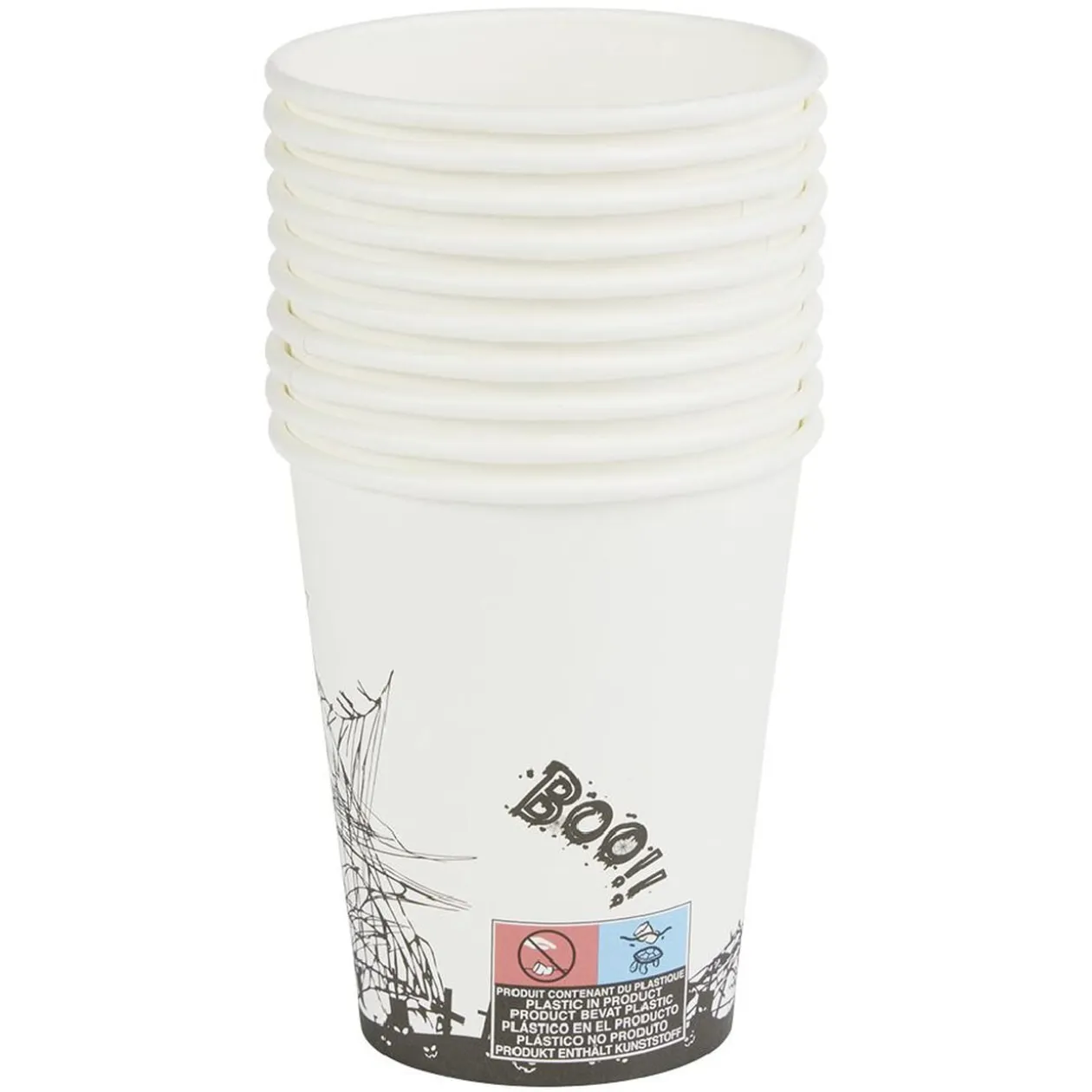Gobelet en carton Halloween motif toile et fantôme 25cl x10