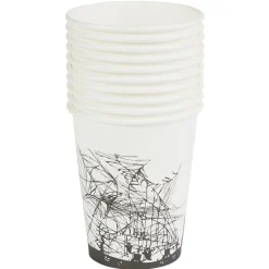 Gobelet en carton Halloween motif toile et fantôme 25cl x10