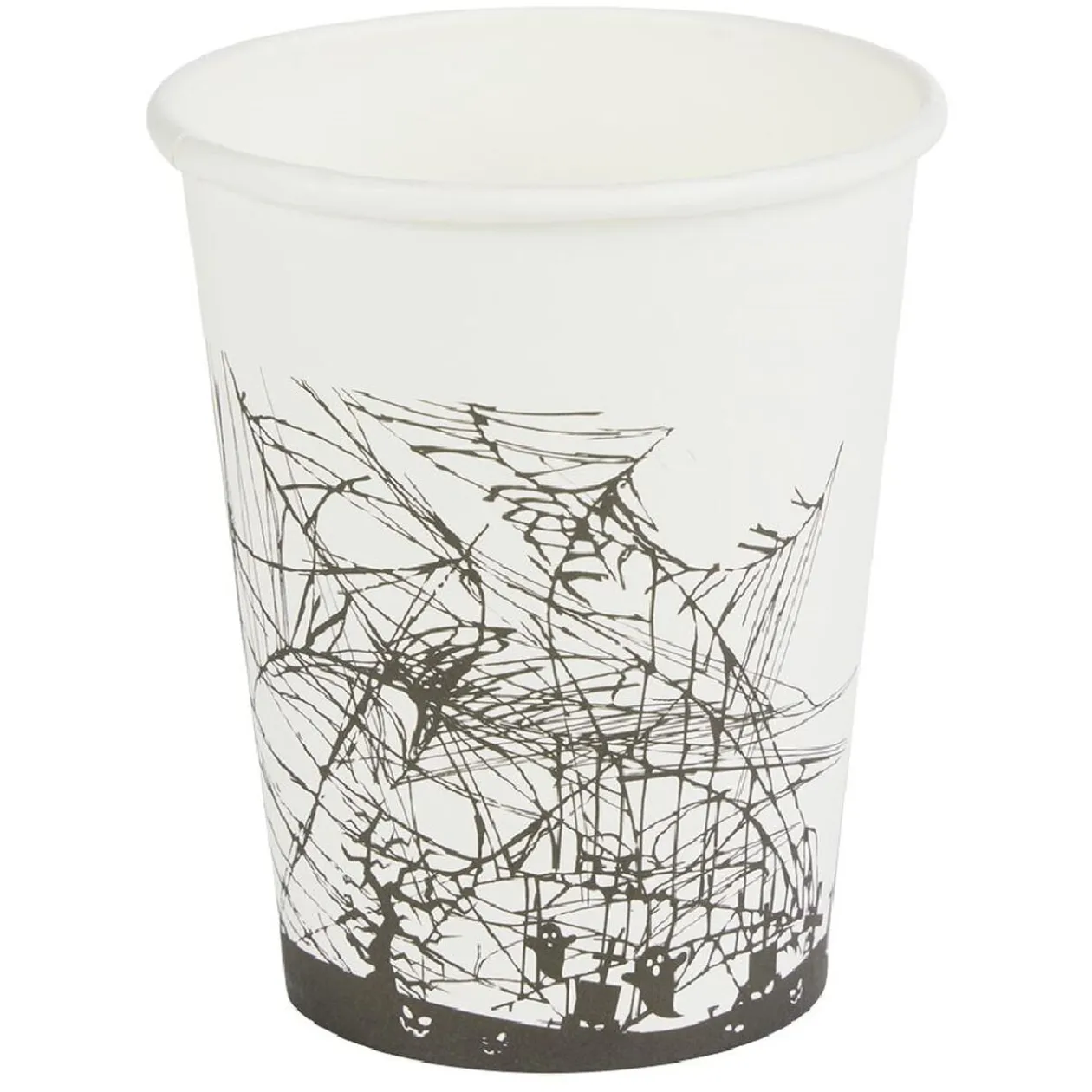 Gobelet en carton Halloween motif toile et fantôme 25cl x10