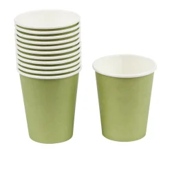 Gobelet en carton vert olive 25cl x12