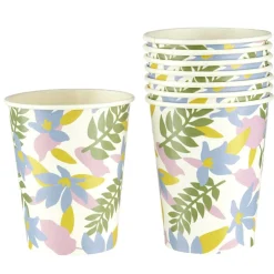 Gobelet en carton x8 motif fleur 25cl (2 modèles)