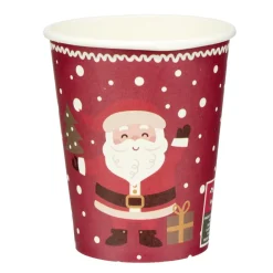 Gobelet en papier X8 pcs imprimé Père Noël L8XH5 cm rouge < Gifi Outlet