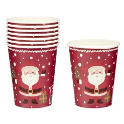 Gobelet en papier X8 pcs imprimé Père Noël L8XH5 cm rouge < Gifi Outlet