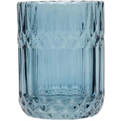 Gobelet en verre effet cristallin bleu Ø8xH10,5cm < Gifi Online
