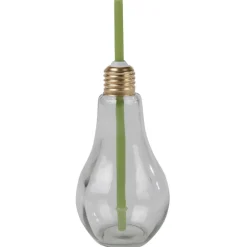 Gobelet en verre forme ampoule avec paille