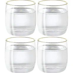 Gobelet en verre transparent avec liseré doré x4 < Gifi Outlet