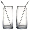 Gobelet et paille en verre transparent 45cl x2 < Gifi Hot