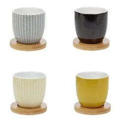Gobelet à expresso avec sous tasse en bambou x4 < Gifi Outlet