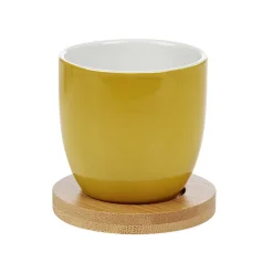 Gobelet à expresso avec sous tasse en bambou x4 < Gifi Outlet