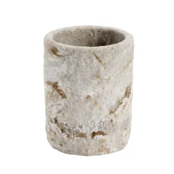 Gobelet salle de bain effet pierre plastique gris Ø7,5xH9,5cm