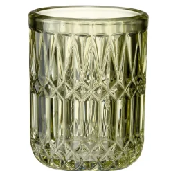 Gobelet salle de bain en verre ciselé Ø8xH9,5cm (2 modèles vert ou rose) < Gifi Best