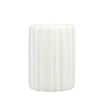 Gobelet salle de bain façon cannelé grès blanc Ø8xH11cm