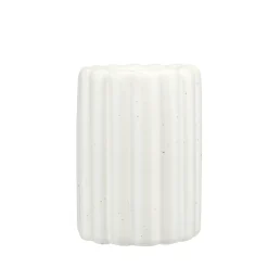 Gobelet salle de bain façon cannelé grès blanc Ø8xH11cm