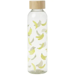Gourde bouteille en verre avec bouchon bambou 500ml Ø6,5xH22cm < Gifi Hot