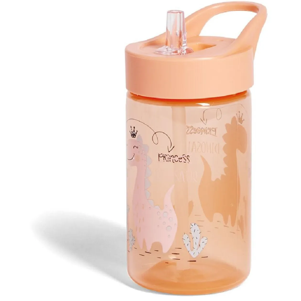 Gourde de camping dinosaure pour enfant plastique rose 43cl