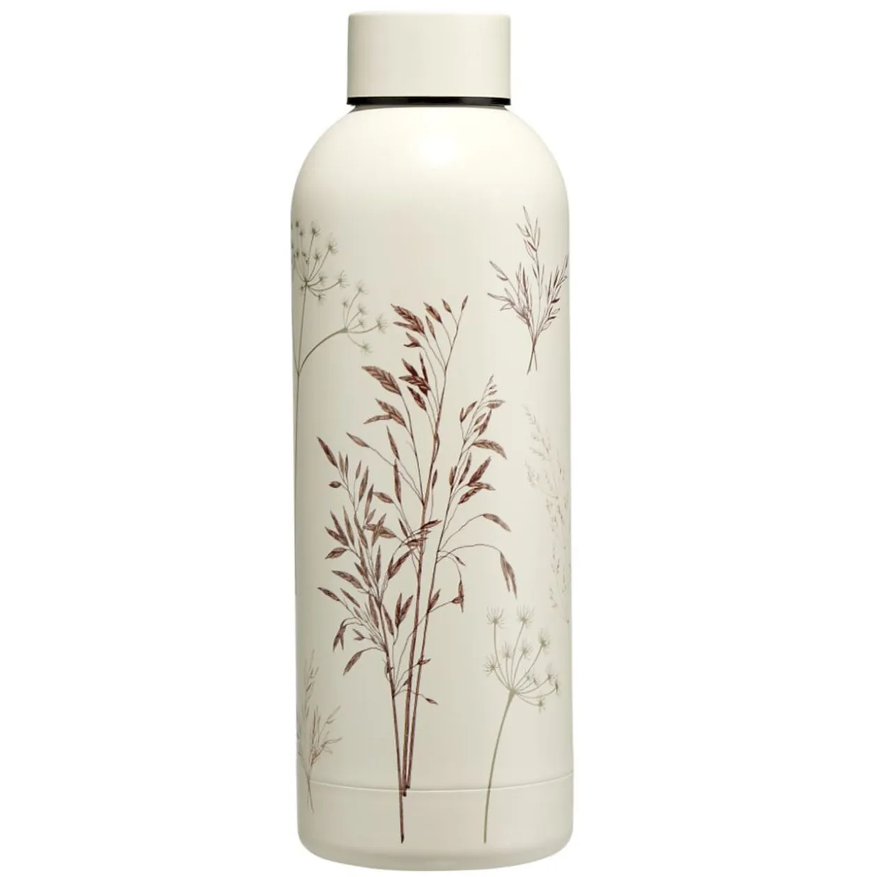 Gourde isotherme inox 500ml motif feuillage Ø7xH22cm (2 modèles)