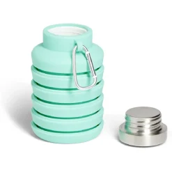 Gourde pliable silicone bleu avec mousqueton 200/480ml < Gifi Best