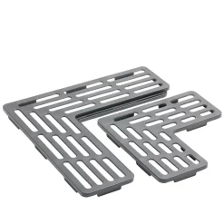 Égouttoir pour fond d'évier multifonction silicone gris 28,5x28,5xH5cm