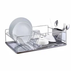Égouttoir à vaisselle avec porte-couverts inox < Gifi Discount