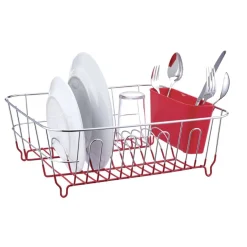 Égouttoir vaisselle base métal gris et rouge < Gifi Clearance
