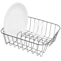 Égouttoir à vaisselle en métal noir 31,5x28,5xH10,5cm < Gifi Discount