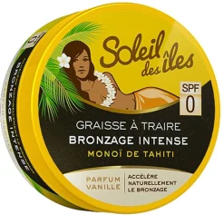 Graisse à traire bronzage intense Monoï de Tahiti parfum vanille SPF0