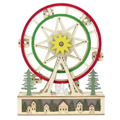 Grande roue animée en bois décoration à poser H24,5cm (2 modèles)