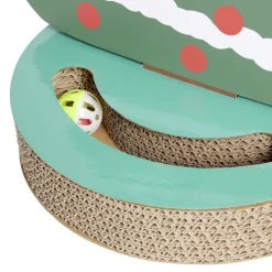 Grattoir carton forme sapin de Noël et jeu de balle pour chat Ø33xH28,5cm < Gifi Hot