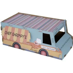 Griffoir pour chat forme camion en carton 61x29xH24cm