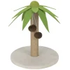 Griffoir pour chat 2 pompons grattoir forme palmier vert Ø34xH41cm