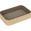 Griffoir pour chat rectangulaire motif croissant en carton beige 45x30xH10cm (2 modèles)