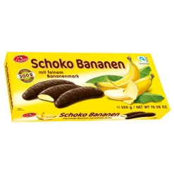 Guimauves goût banane enrobées chocolat 300g