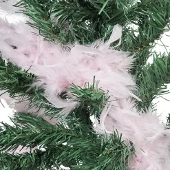 Guirlande Boa plumes roses Noël romance