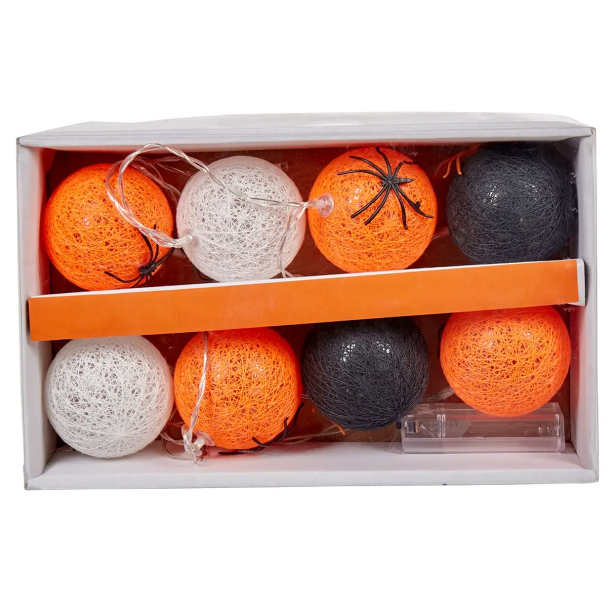 Guirlande boules lumineuses orange noir et blanc < Gifi
